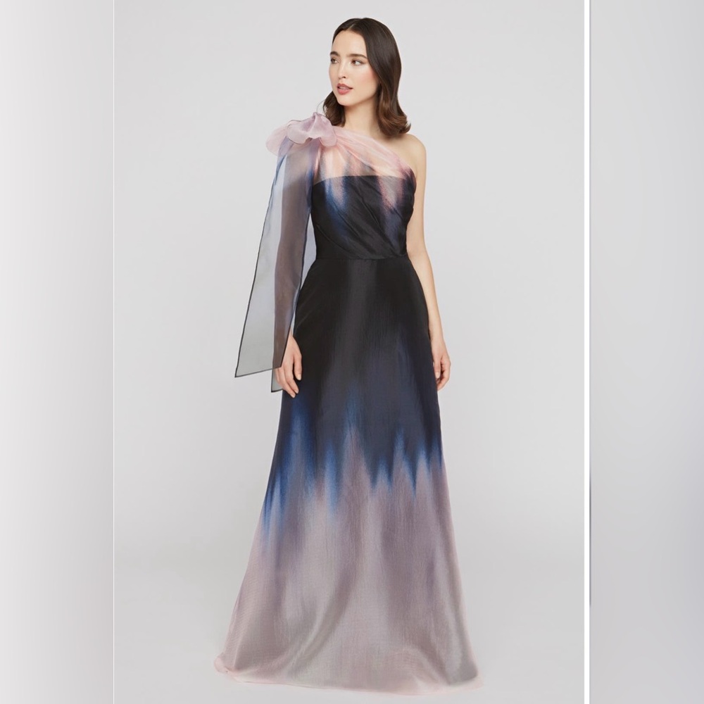 Kay Unger One-Shoulder Evening Gown